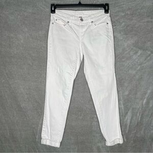 Gap Premium Skinny Ankle White Jeans Size 25 Stretch Denim High Rise